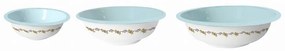 Artekko Artekko Bowl Λευκά Μεταλλικά Μπολ με Γαλάζια Σχέδια (20.5x20.5x6)cm (18.5x18.5x6)cm (16.5x16.5x6)cm 3 pcs 742-2157