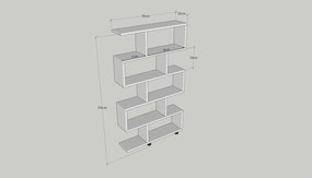 Βιβλιοθήκη Πεύκο DAMAN 90x20x156