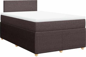vidaXL Κρεβάτι Boxspring με Στρώμα Σκούρο Καφέ 120x200 εκ. Υφασμάτινο