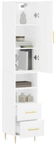 vidaXL Ντουλάπι Λευκό 34,5 x 34 x 180 εκ. από Επεξεργασμένο Ξύλο
