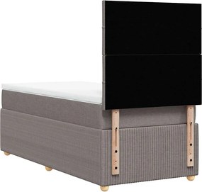 vidaXL Κρεβάτι Boxspring με Στρώμα Taupe 80x200 εκ. Υφασμάτινο