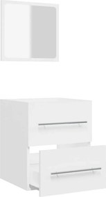 vidaXL Ντουλάπι Μπάνιου με Καθρέφτη Λευκό 41x38,5x48 εκ.