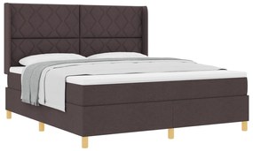 vidaXL Κρεβάτι με Στρώμα Dark Brown 180x200 cm Ύφασμα