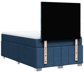 vidaXL Κρεβάτι Boxspring με Στρώμα Μπλε 120x200 εκ. Υφασμάτινο