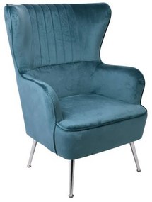 Πολυθρόνα Croma Blue Velure Ε7138,1 76x80x104cm Velvet, Metal