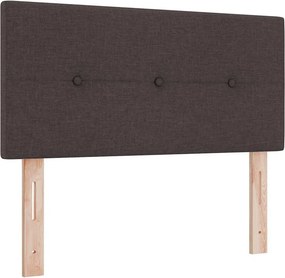 vidaXL LED Κρεβάτι με βάθρο Σκούρο Καφέ 100 x 200 cm ύφασμα