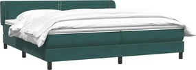 vidaXL Box Spring κρεβάτι με στρώματα σκούρο πράσινο Βελούδινο