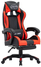 vidaXL Καρέκλα Racing με Υποπόδιο Κόκκινη/Μαύρη από Συνθετικό Δέρμα