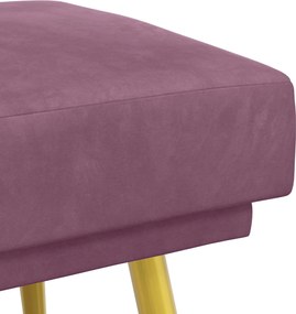 vidaXL Διπλή Επίστρωση Πάγκος Μοβ 120 x 45 x 46 εκ Βελούδο