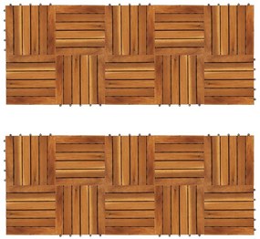 Πλακάκια Deck Κάθετο Σχέδιο Σετ 20 τεμ. 30 x 30 εκ. από Ξύλο Ακακίας - Καφέ