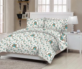 Παπλωματοθήκη ΚΟΜΒΟΣ Cotton Line Printed ROSE PETROL Μονή 160x240