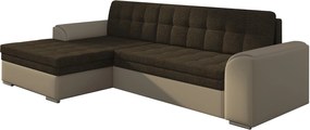 Γωνιακός καναπές Comfort-Αριστερή-Μπεζ - Καφέ