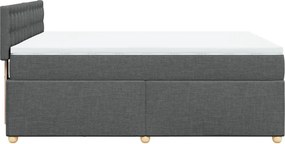 vidaXL Κρεβάτι Boxspring με Στρώμα Σκούρο Γκρι 140x200 εκ Υφασμάτινο
