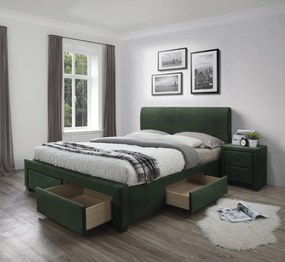 MODENA 3 bed with drawers, color: dark grey DIOMMI V-CH-MODENA_3-LOZ-C.ZIELONY