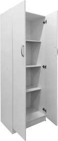 Ντουλάπα δίφυλλη Athos pakoworld σε λευκή απόχρωση 60x42x180εκ
