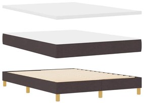 VidaXL LED Κρεβάτι με βάθρο Σκούρο Καφέ 140 x 190 cm ύφασμα