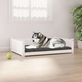 821463 vidaXL Κρεβάτι Σκύλου άσπρο 105,5x75,5x28 εκ. από Μασίφ Ξύλο Πεύκου Λευκό, 1 Τεμάχιο