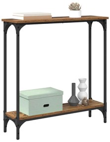 vidaXL Τραπέζι κονσόλας με ράφι Παλιό Ξύλο 75 x 22,5 x 75 εκ
