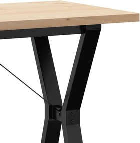 vidaXL Τραπέζι Τραπεζαρίας Πλαίσιο Y Μασίφ Πεύκο/Ατσάλι