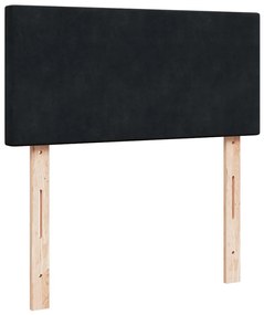 vidaXL Κρεβάτι Boxspring με Στρώμα Μαύρο 90x200 εκ. Βελούδινο