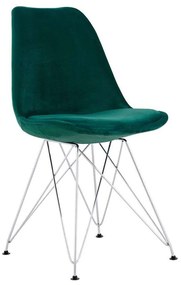 Καρέκλα Crown 03-0839 48x55x83cm Green-Chrome Μέταλλο,Πολυπροπυλένιο