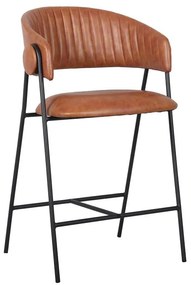 ALFRED Σκαμπό BAR Μέταλλο Βαφή Μαύρο, PU Camel  60x56x66/96cm [-Καφέ-, -Μαύρο-] [-PU - PVC-, -Μέταλλο-] ΕΜ7101,1