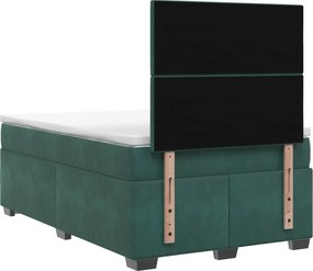 vidaXL Κρεβάτι box spring με στρώμα Σκούρο Πράσινο 120 x 200 cm