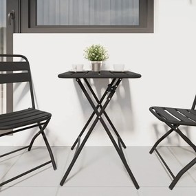 vidaXL Αναδιπλούμενο Τραπέζι Κήπου - Ανθρακί - 55x55x73 εκ. - Χάλυβας