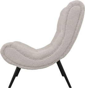 Πολυθρόνα-μπερζέρα Silla μπουκλέ ύφασμα σε μπεζ απόχρωση 97x80x100εκ 97x80x100 εκ.