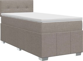 vidaXL Κρεβάτι box spring με στρώμα Taupe 90 x 200 cm Ύφασμα