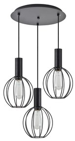 SE21-BL-4-3BL-GR2 ADEPT TUBE Black Pendant Black Metal Grid+