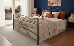 Κρεβάτι Ramon-110x190-Ασημί Σφυρίλατο-Με ποδαρικό