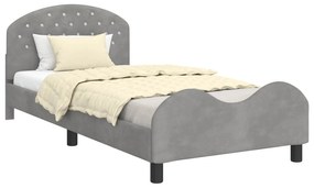 vidaXL Κρεβάτι Παιδικής Κρεβατοκάμαρας με Κεφαλάκι Ανοιχτό γκρι