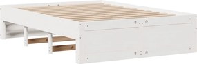 vidaXL Κρεβάτι Βιβλιοθήκη Χωρίς Στρώμα 140x200 εκ Μασίφ Ξύλο Πεύκο