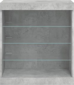 vidaXL Ντουλάπι με LED Γκρι Σκυροδέματος 60,5x37x67 εκ.