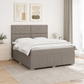 vidaXL Κρεβάτι box spring με στρώμα Taupe 180 x 200 cm Ύφασμα
