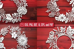 Σετ των 3 Intra απο ξύλο plywood 3mm-4mm πάχος - Χριστουγεννιάτικο στεφάνι στολίδι Πακέτο Δίασταση 4x4 cm INTRAFABR-82603792