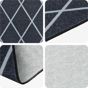 vidaXL Χαλί Runner ORIZ 1150 gsm Μαύρο δίχτυ σχέδιο