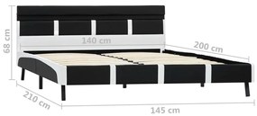 Πλαίσιο Κρεβατιού με LED Μαύρο 140x200 εκ. από Συνθετικό Δέρμα 280304