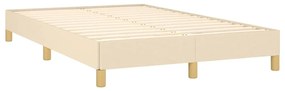 vidaXL Κρεβάτι Boxspring με Στρώμα & LED Κρεμ 120x190 εκ. Υφασμάτινο