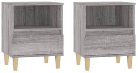 vidaXL Κομοδίνα 2 Τεμ. Γκρι Sonoma 40x35x50 εκ.