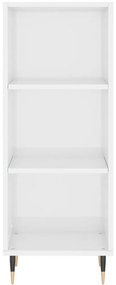 vidaXL Ντουλάπι Γυαλ. Λευκό 34,5 x 34 x 180 εκ. από Επεξεργασμένο Ξύλο