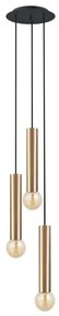 Κρεμαστό Φωτιστικό Οροφής 3xE27 10W IP20 Baton Nowodvorski-7855-Μαύρο-Χρυσό 7855