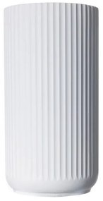 Supergreens Γλάστρα Πήλινη Κύλινδρος "Stripe" Λευκή M 33x33x63 εκ.