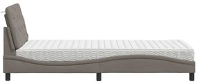 vidaXL Κρεβάτι με Στρώμα Taupe 80x200 εκ. Υφασμάτινο