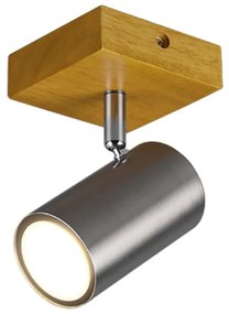 Φωτιστικό Τοίχου - Απλίκα Marley 812400107 1xGU10 15W 12x9cm Nickel Mat Trio Lighting Metal,Wood