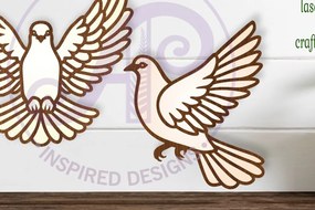 Intra απο ξύλο plywood 3mm-4mm πάχος - Λεπτομερής επιγραφή Dove Wall Art, Δίασταση 40x50 cm INTRAFABR-112231332