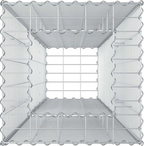 vidaXL Ανασηκωμένο κρεβάτι gabion Ασημί