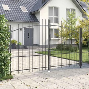 VidaXL Διπλή Πύλη CORONA 299,5 x 224,5 εκ. Κλειδώσιμο Ατσάλι Γκρι