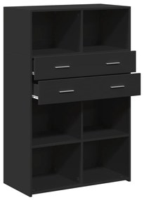 vidaXL Ντουλάπι Μαύρο 80x42,5x124 εκ. από Επεξεργασμένο Ξύλο